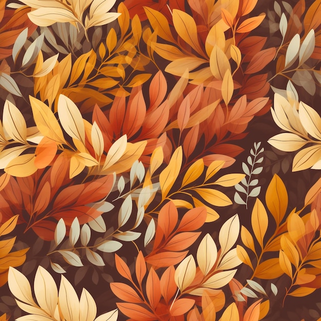 a close up of a bunch of leaves on a brown background generative ai