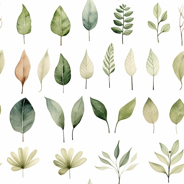 a close up of a bunch of leaves on a white background generative ai