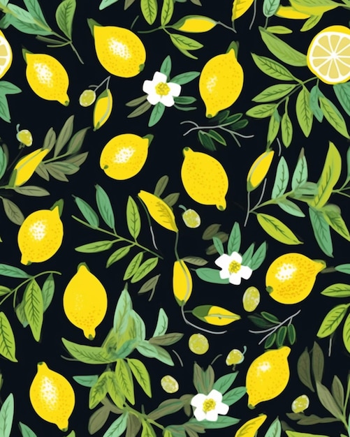 Photo a close up of a bunch of lemons on a black background generative ai