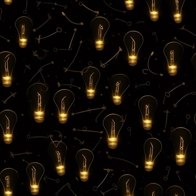 Photo a close up of a bunch of light bulbs on a black background generative ai