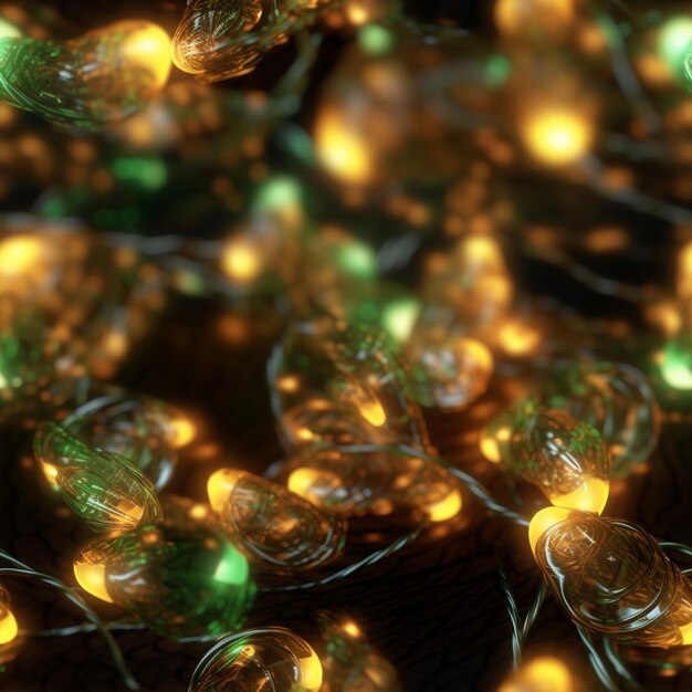 Photo a close up of a bunch of lights that are on a table generative ai