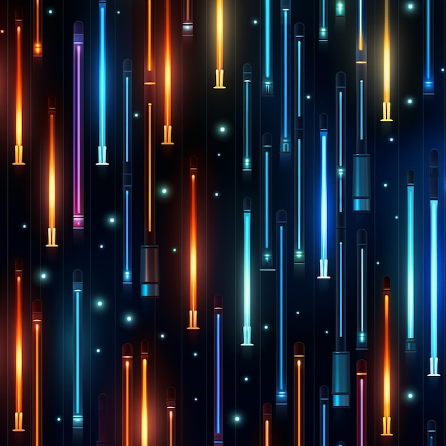 a close up of a bunch of lights that are on a wall generative ai