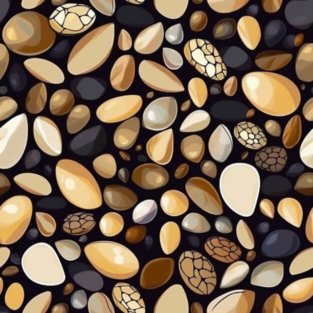 A close up of a bunch of nuts on a black surface generative ai