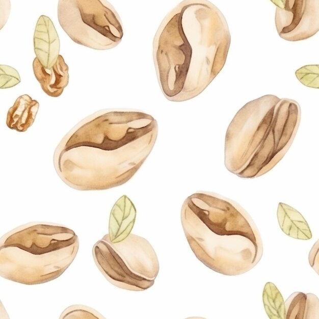 a close up of a bunch of nuts on a white surface generative ai