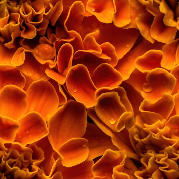 A close up of a bunch of orange flowers