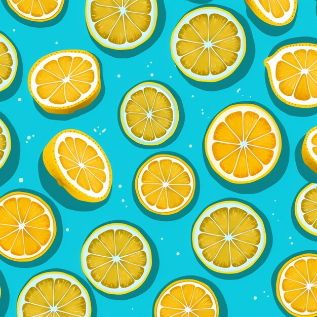 A close up of a bunch of orange slices on a blue background generative ai