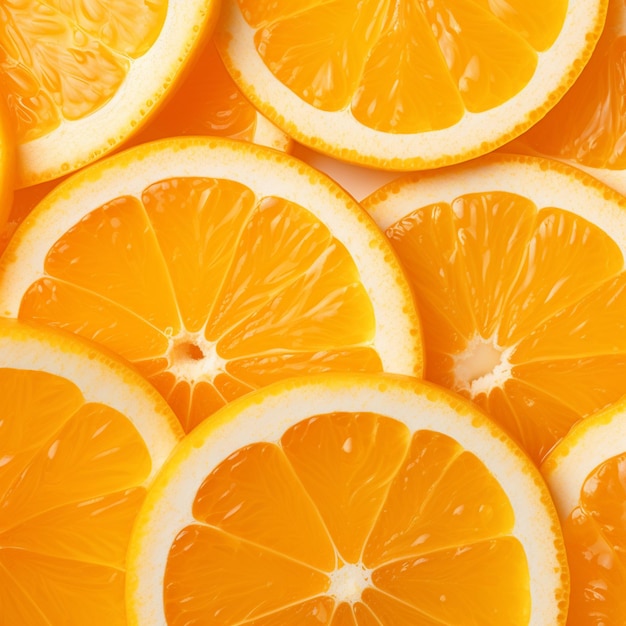 A close up of a bunch of orange slices cut in half generative ai