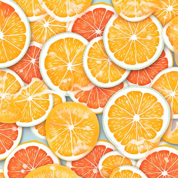 A close up of a bunch of orange slices on a table generative ai