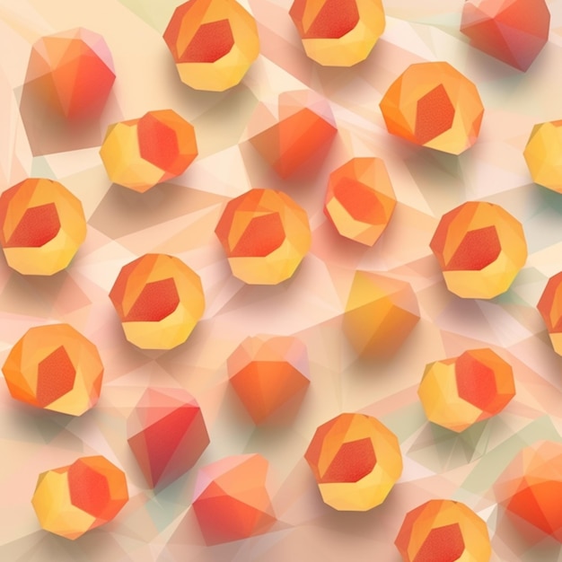 a close up of a bunch of orange and yellow geometric shapes generative ai