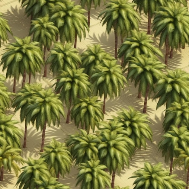 a close up of a bunch of palm trees on a beach generative ai