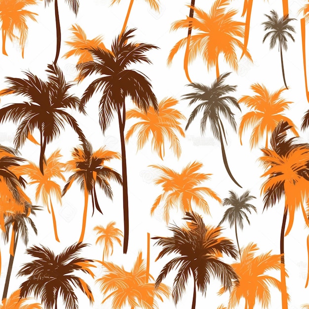 A close up of a bunch of palm trees on a white background generative ai