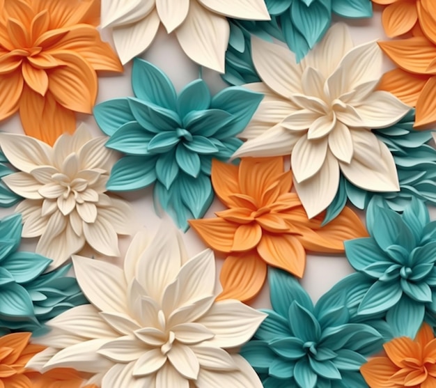 a close up of a bunch of paper flowers on a white surface generative ai