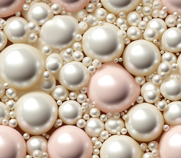 a close up of a bunch of pearls on a surface generative ai