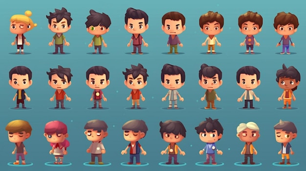 Photo a close up of a bunch of people with different expressions generative ai