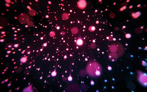 a close up of a bunch of pink and blue lights generative ai
