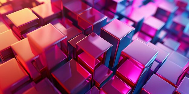 A close up of a bunch of pink cubes