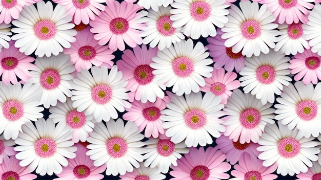 Close up of bunch pink and white flowers generative ai