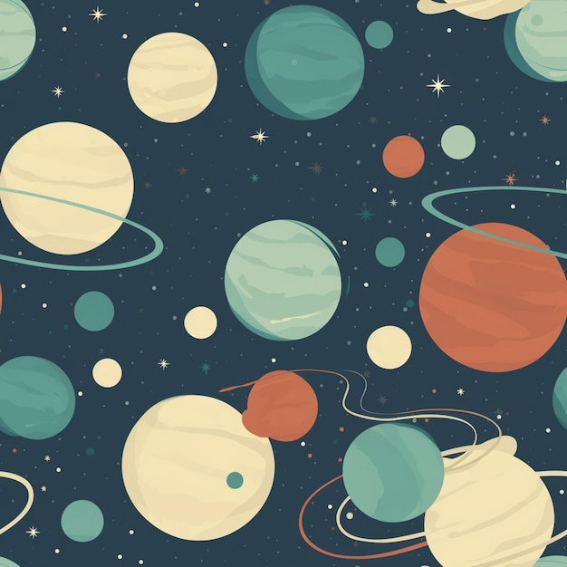 a close up of a bunch of planets in a space generative ai