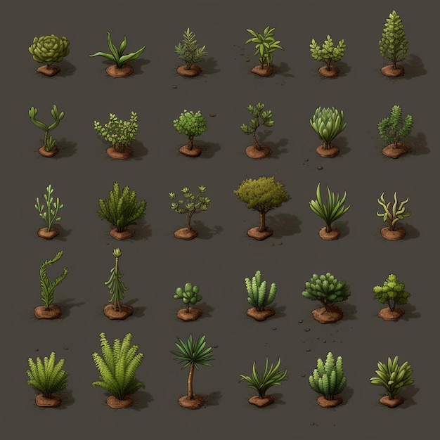 Photo a close up of a bunch of plants on a table generative ai