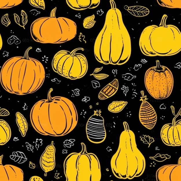 A close up of a bunch of pumpkins and other fruits generative ai