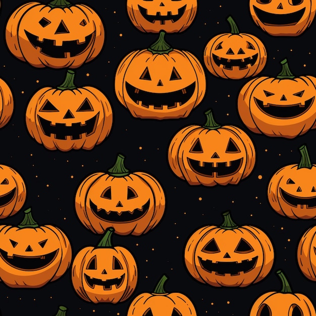 a close up of a bunch of pumpkins with faces on them generative ai