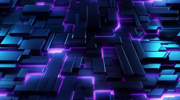 A close up of a bunch of purple and blue cubes generative ai