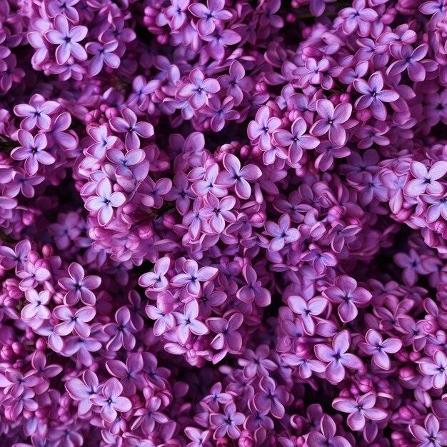 Photo a close up of a bunch of purple flowers on a table generative ai