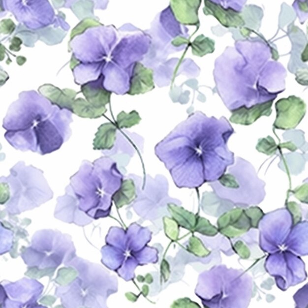 A close up of a bunch of purple flowers on a white background generative ai