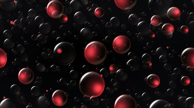 a close up of a bunch of red and black balls generative ai