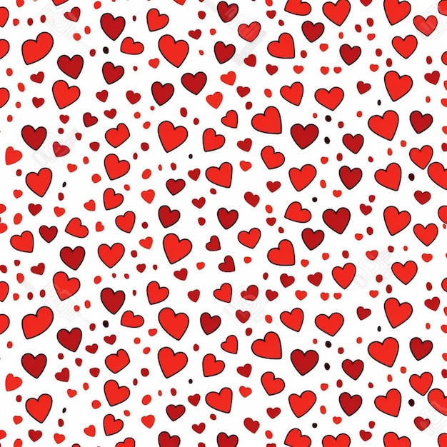 A close up of a bunch of red hearts on a white background generative ai