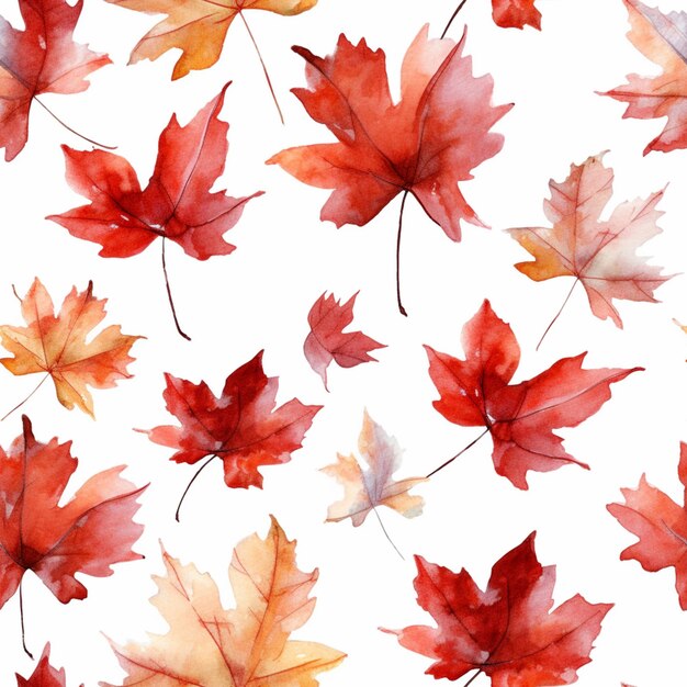 a close up of a bunch of red and yellow leaves generative ai