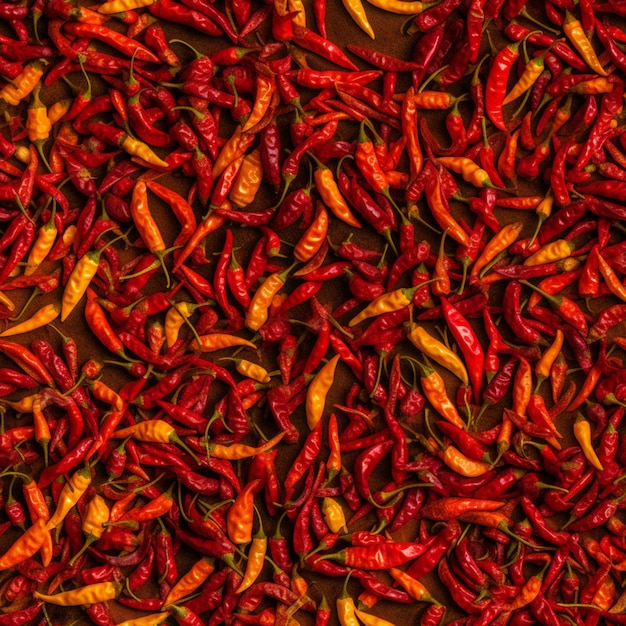 Photo a close up of a bunch of red and yellow peppers generative ai