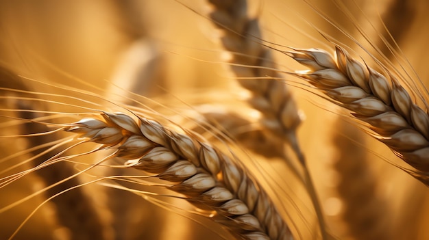 Close up of a bunch of ripe wheat