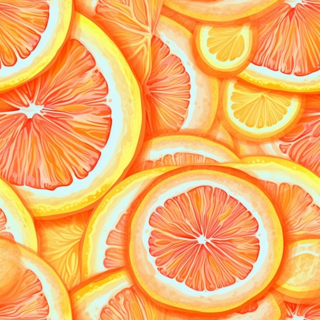 A close up of a bunch of sliced oranges on a table generative ai