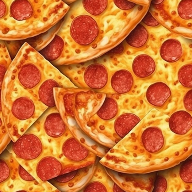 A close up of a bunch of slices of pizza on a table generative ai