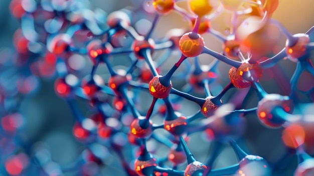 a close up of a bunch of small spheres some of which are blue