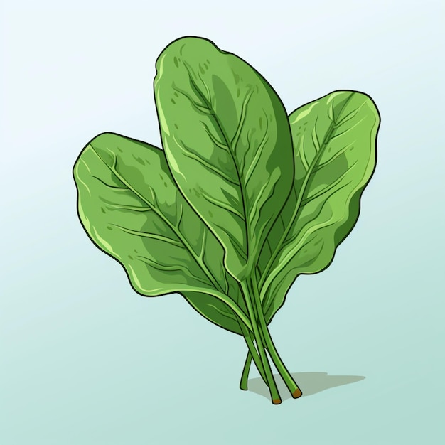 a close up of a bunch of spinach leaves on a blue background generative ai