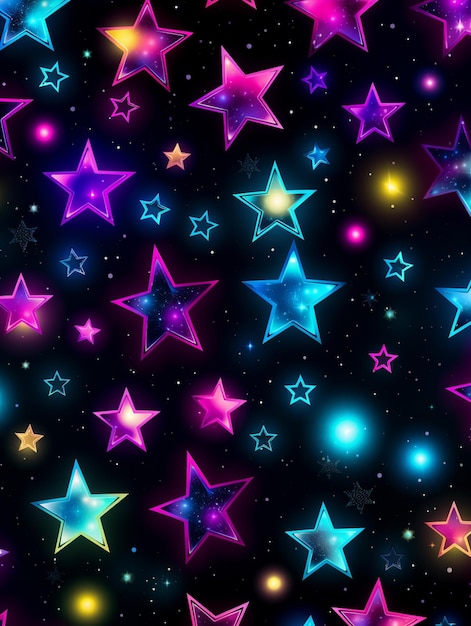 a close up of a bunch of stars on a black background generative ai