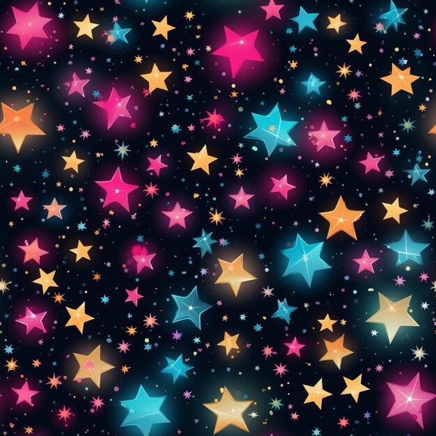 a close up of a bunch of stars on a black background generative ai