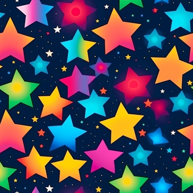 A close up of a bunch of stars on a dark background generative ai