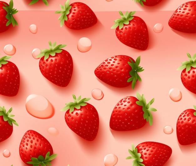 a close up of a bunch of strawberries with drops of water generative ai