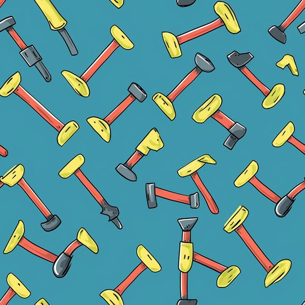 Photo a close up of a bunch of tools on a blue background generative ai