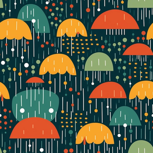Photo a close up of a bunch of umbrellas with rain drops generative ai