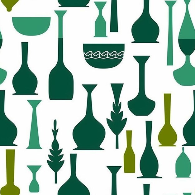 A close up of a bunch of vases on a white background generative ai