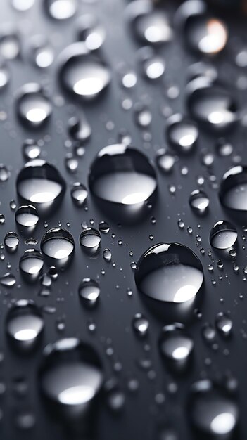 a close up of a bunch of water droplets on a surface generative ai