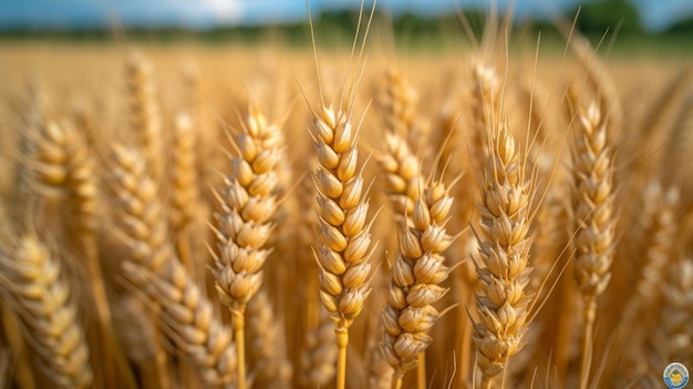 a close up of a bunch of wheat camera angle from low looking up