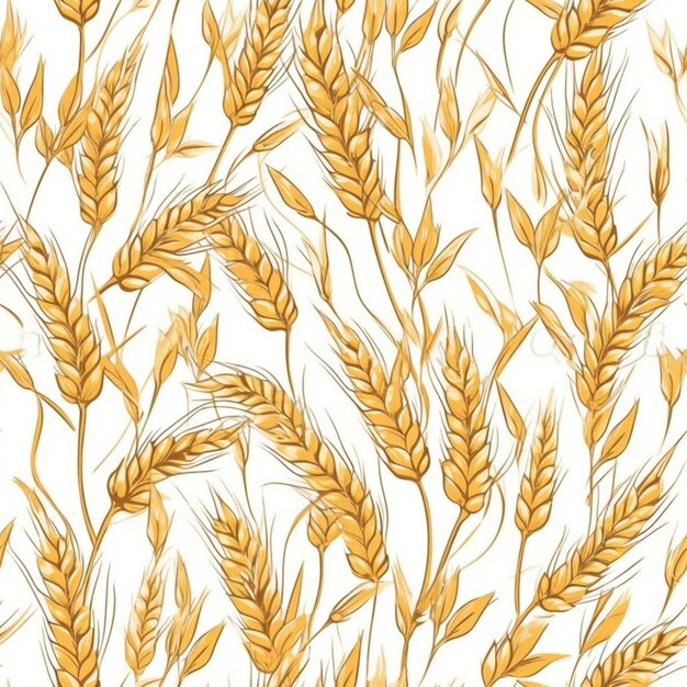 a close up of a bunch of wheat on a white background generative ai