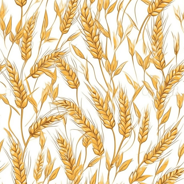 Photo a close up of a bunch of wheat on a white background generative ai