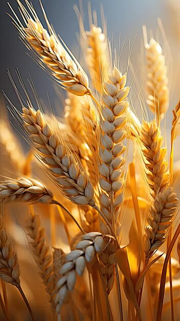 A close up of a bunch of wheat