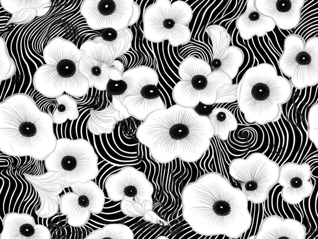 A close up of a bunch of white flowers on a black background generative ai